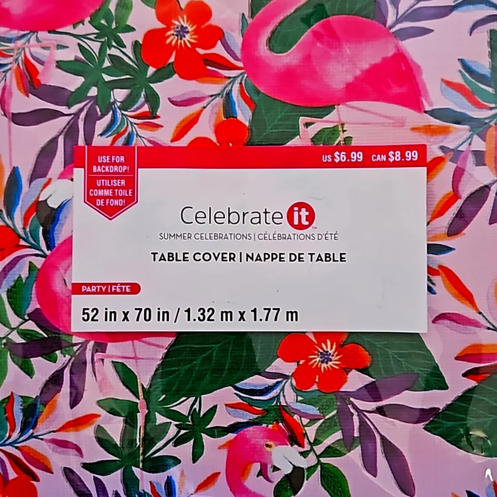 Summer celebrations flamingo table cover NEW